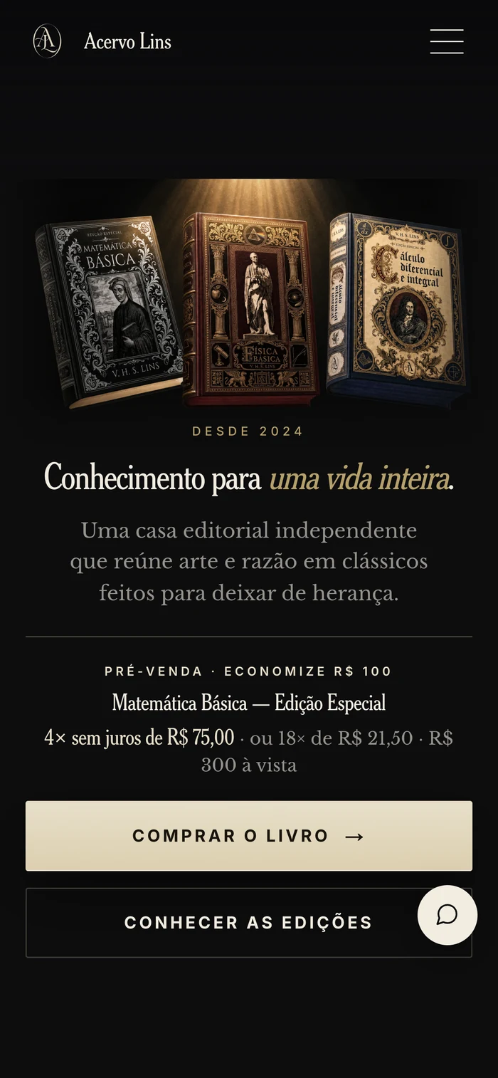 A mesma loja aberta no celular, com a capa do livro e o botão de compra