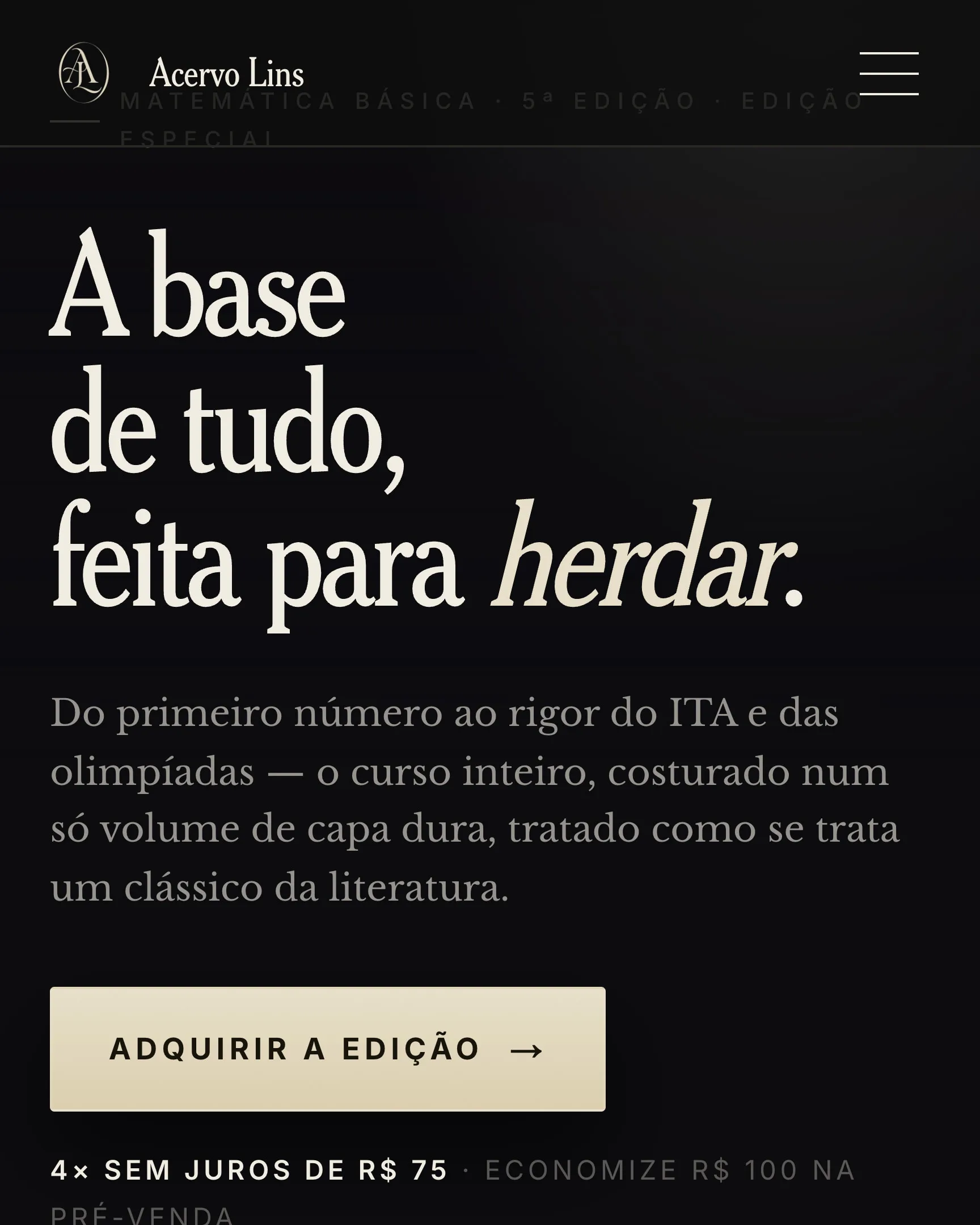 Página de produto com preço parcelado, desconto de pré-venda e o contador de exemplares restantes ligado ao estoque
